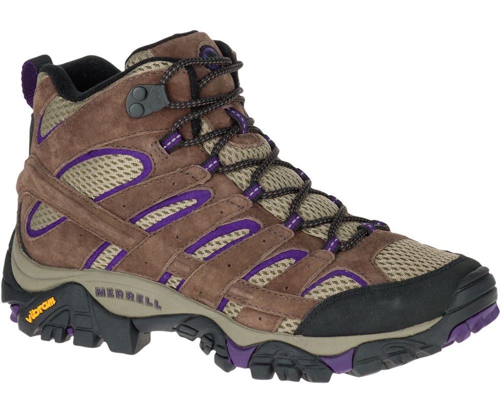 Botas Mujer - Merrell Moab 2 Mid Ventilator Wide Width - Marrones - QGRW-68093